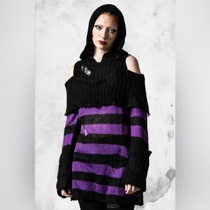 Killstar Salvia Hooded Knit Sweater
